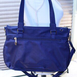 Travelon Navy Blue Double Handle / Crossbody Strap Anti-Theft Multi-pocket Bag